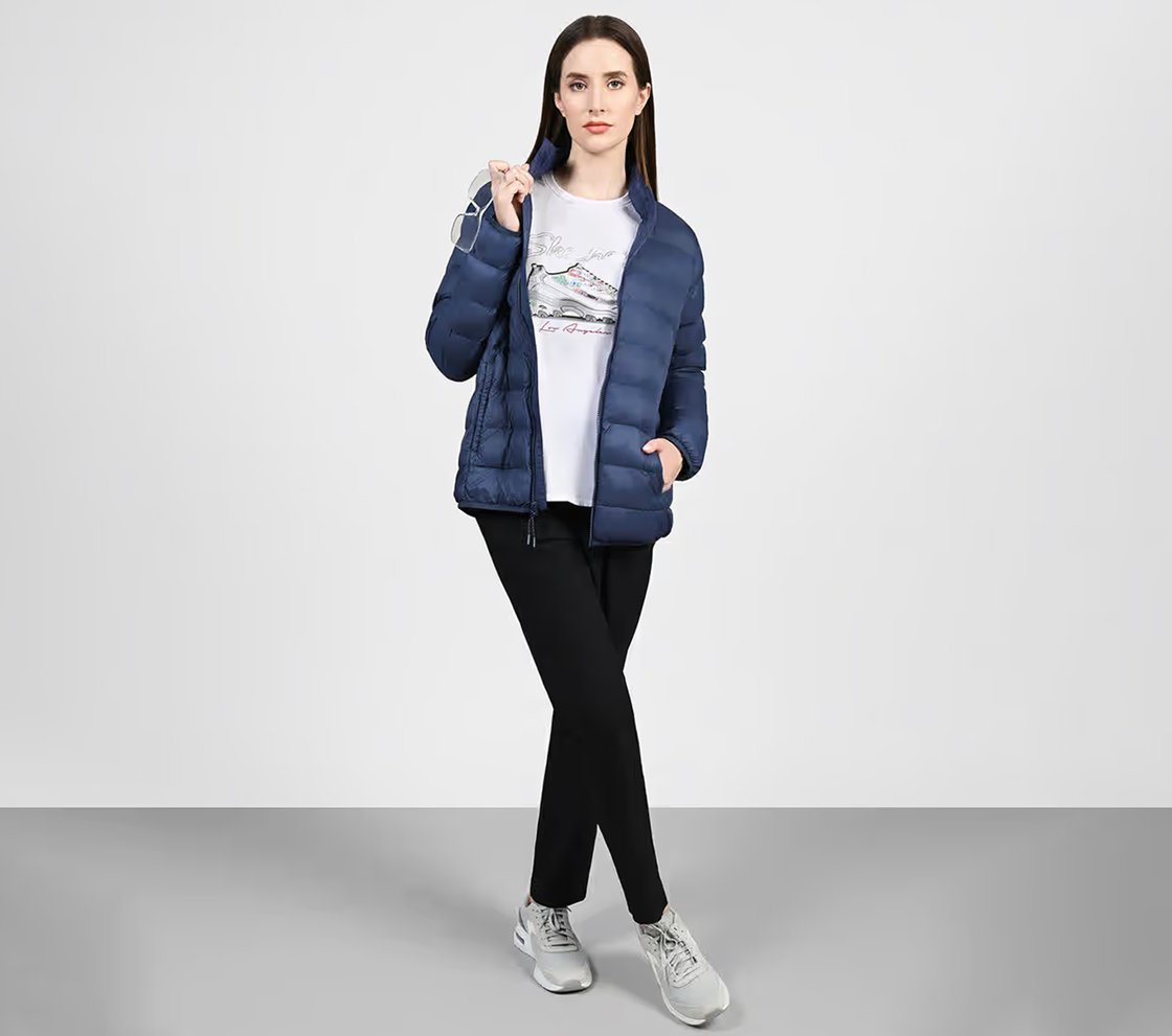 PUFFER FZ JACKET, PURPLE/BLUE Apparel Right View