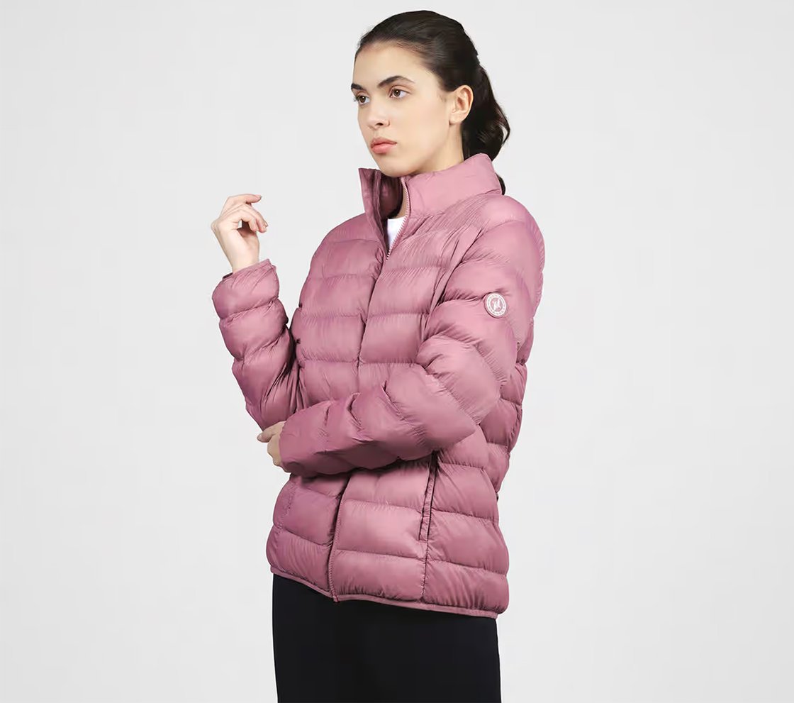 PUFFER FZ JACKET, PURPLE/YELL Apparel Top View