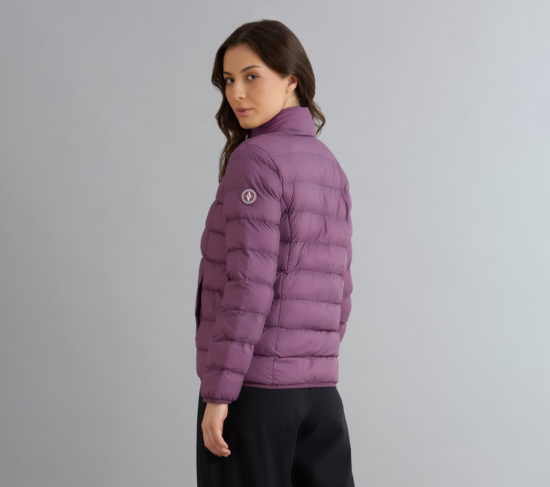 PUFFER FZ JACKET, WHITE/PINK/PERIWINKLE