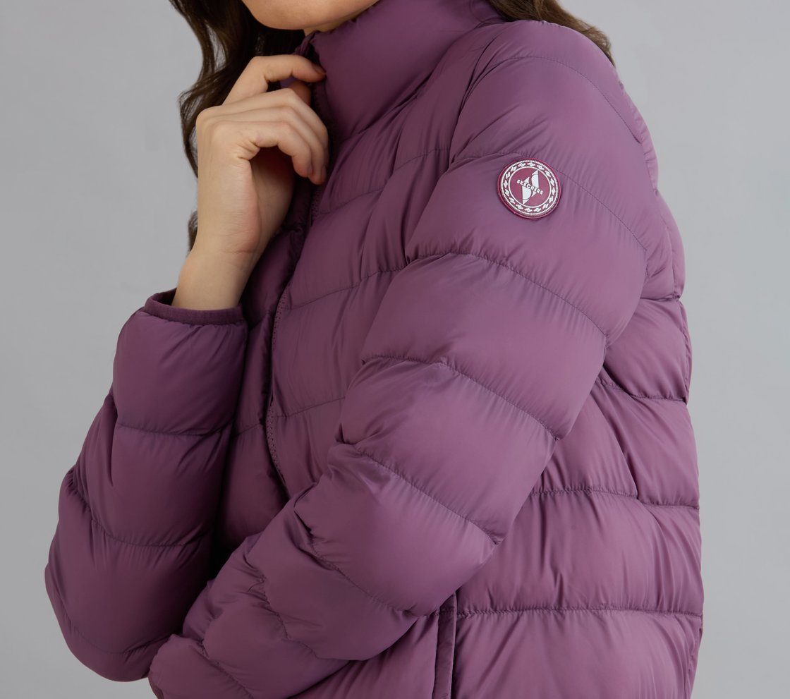 PUFFER FZ JACKET, WHITE/PINK/PERIWINKLE
