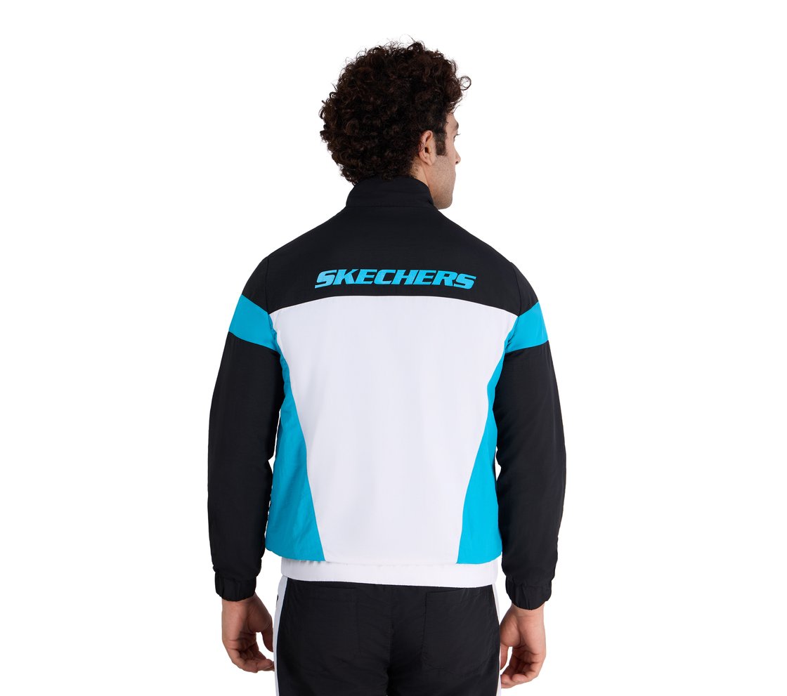 SKECHERS CUT & SEW JACKET, WWHITE Apparel Left View