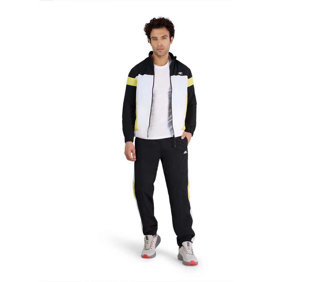 SKECHERS CUT & SEW JACKET, WHITE/LIME Apparel Right View