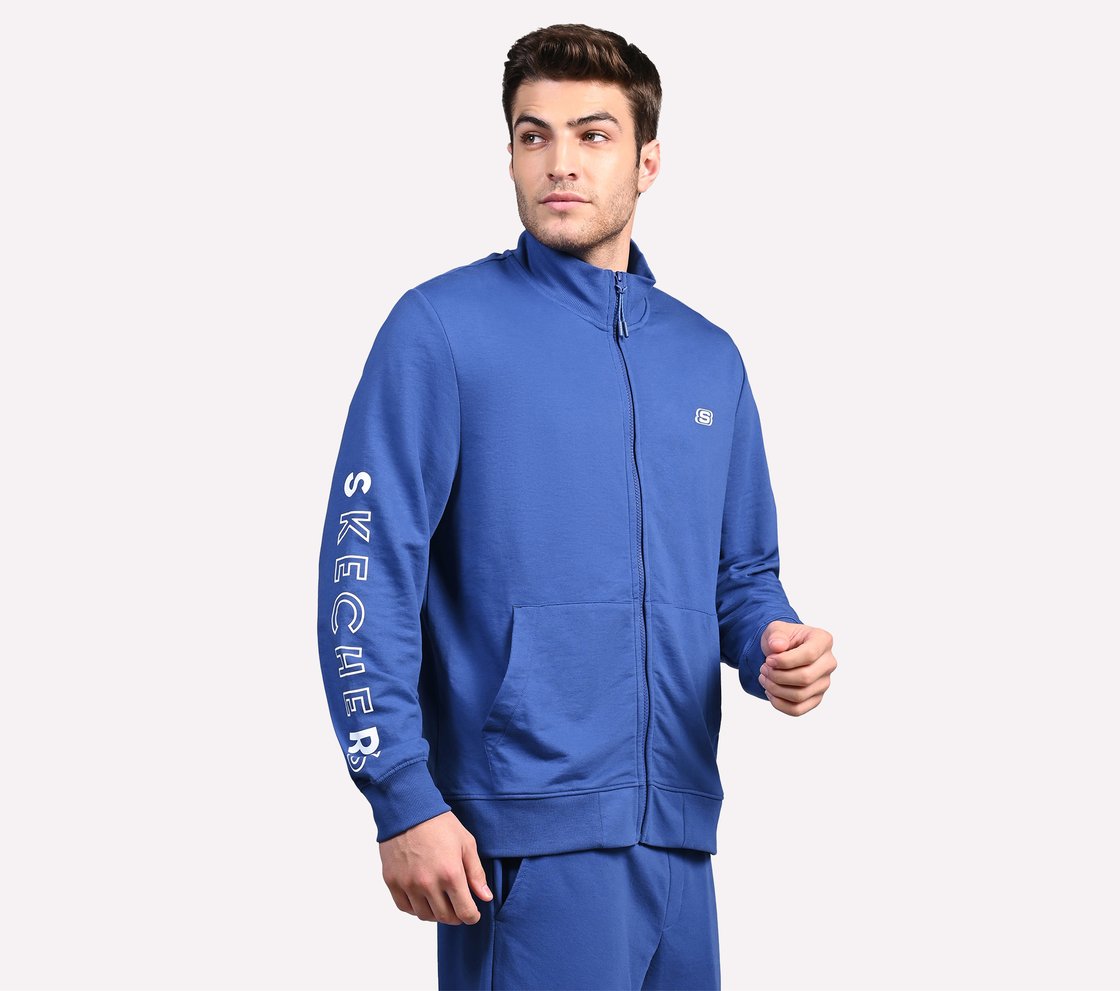 SKECHERS LIFESTYLE JACKET, ROYAL/BLUE Apparel Bottom View