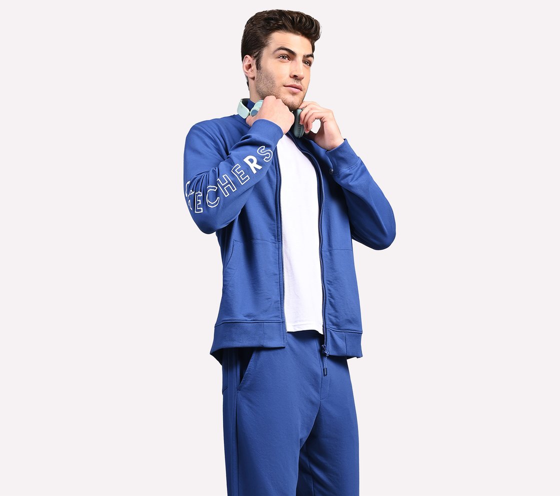 SKECHERS LIFESTYLE JACKET, ROYAL/BLUE Apparel Right View