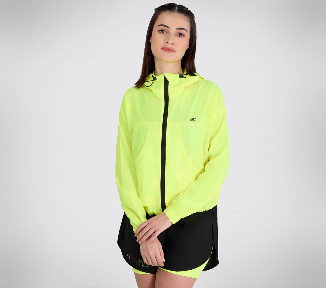 ALL WEATHER JACKET, NEON/YELLOW Apparel Top View