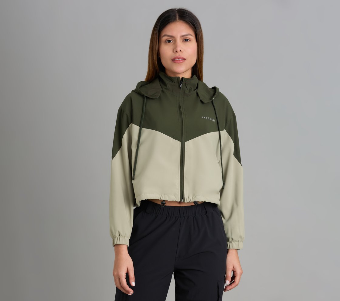 COLOR BLOCKED JACKET, BROWN/OLIVE Apparel Lateral View
