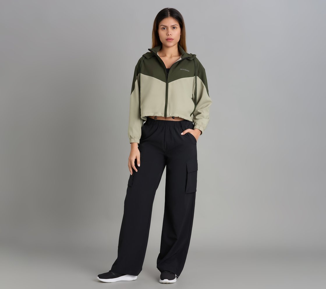 COLOR BLOCKED JACKET, BROWN/OLIVE Apparel Right View