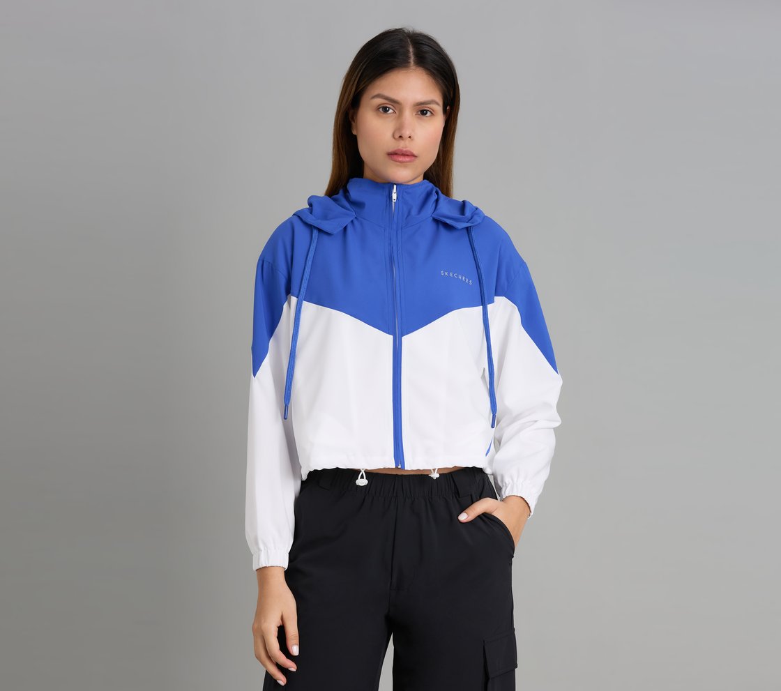 COLOR BLOCKED JACKET, WHITE