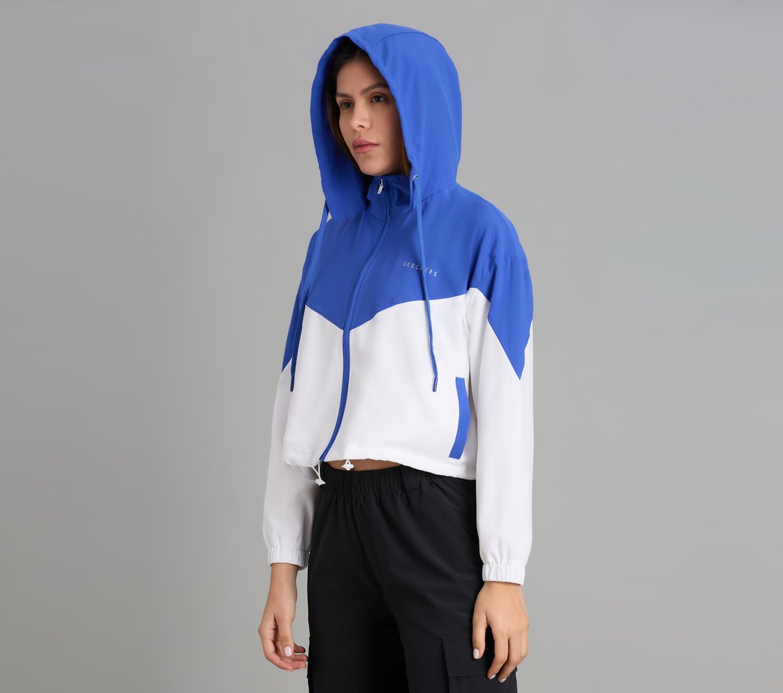 COLOR BLOCKED JACKET, WHITE Apparel Top View