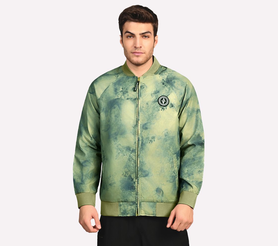 OASIS SMOKE BOMBER JACKET, LIGHT GREY/GREEN Apparel Lateral View