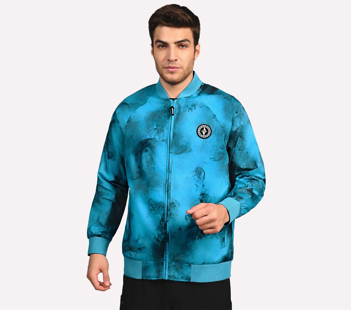 OASIS SMOKE BOMBER JACKET, LAVENDER/AQUA