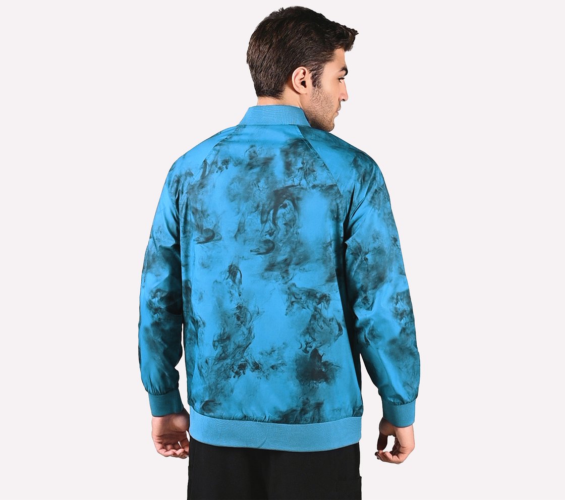 OASIS SMOKE BOMBER JACKET, LAVENDER/AQUA