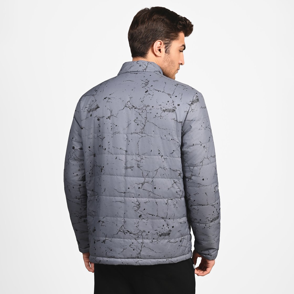 OASIS SPLATTER PUFFER, WHITE/CHARCOAL