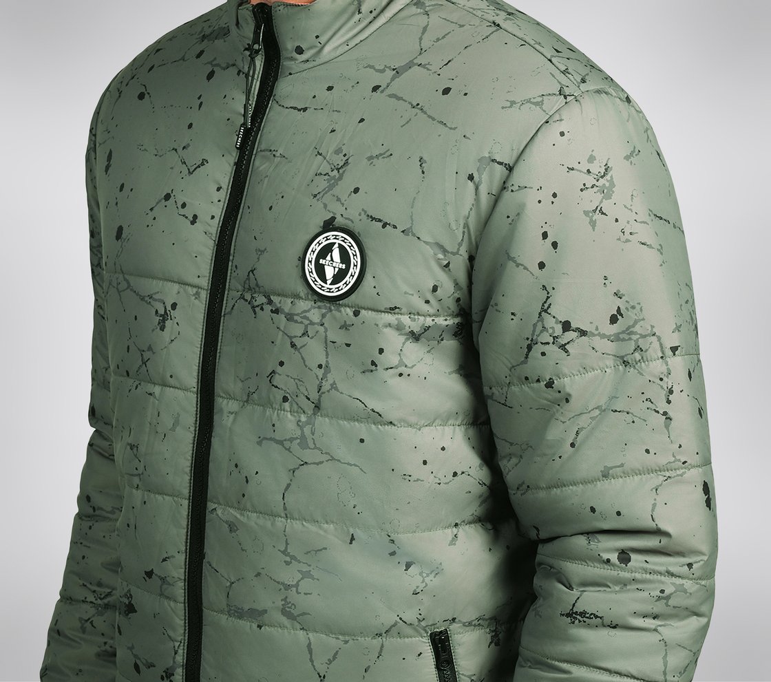 OASIS SPLATTER PUFFER, WWHITE/GREEN Apparel Right View