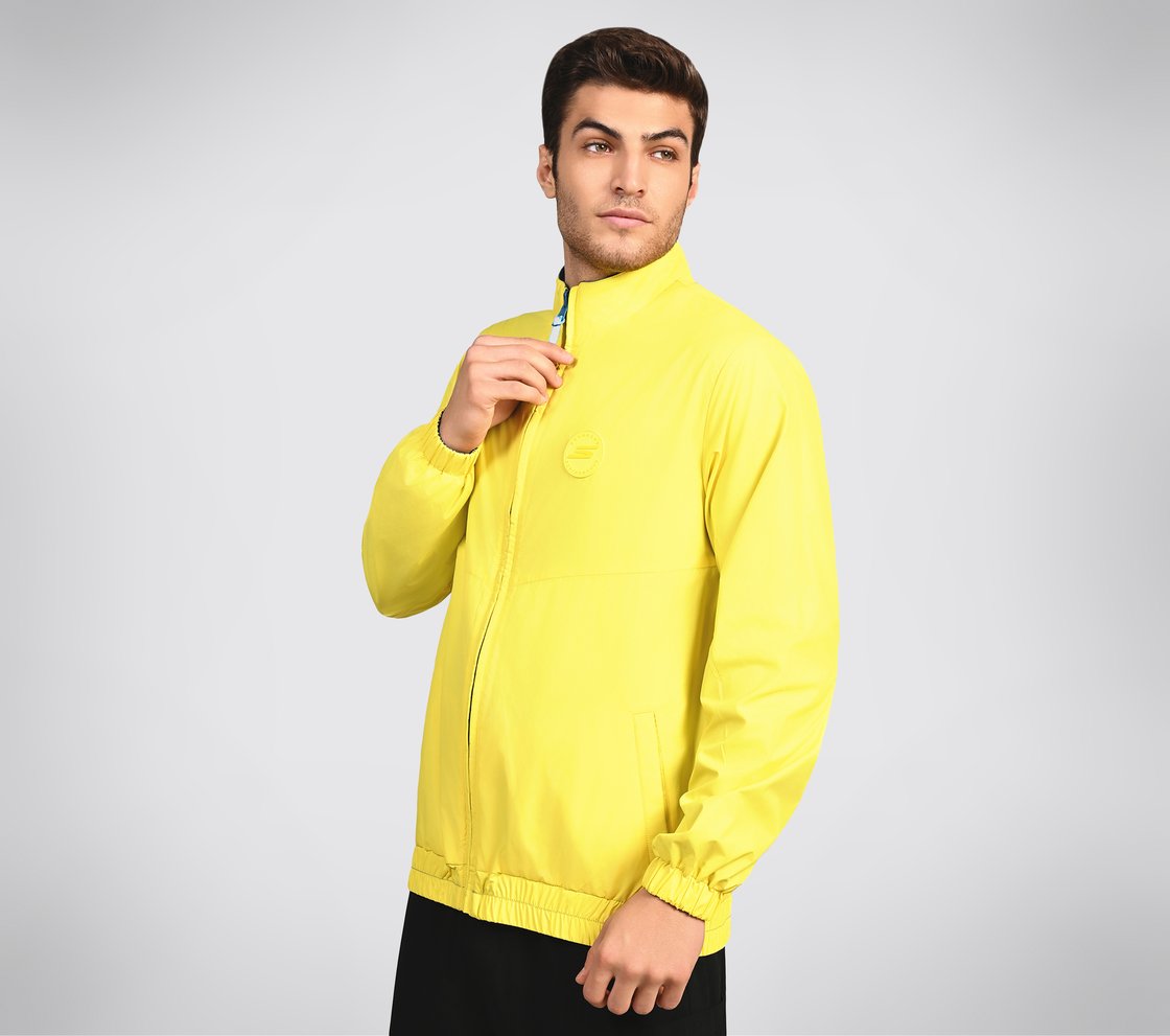 SL ASYMM SLEEVE JACKET, LAVENDER/TURQUOISE