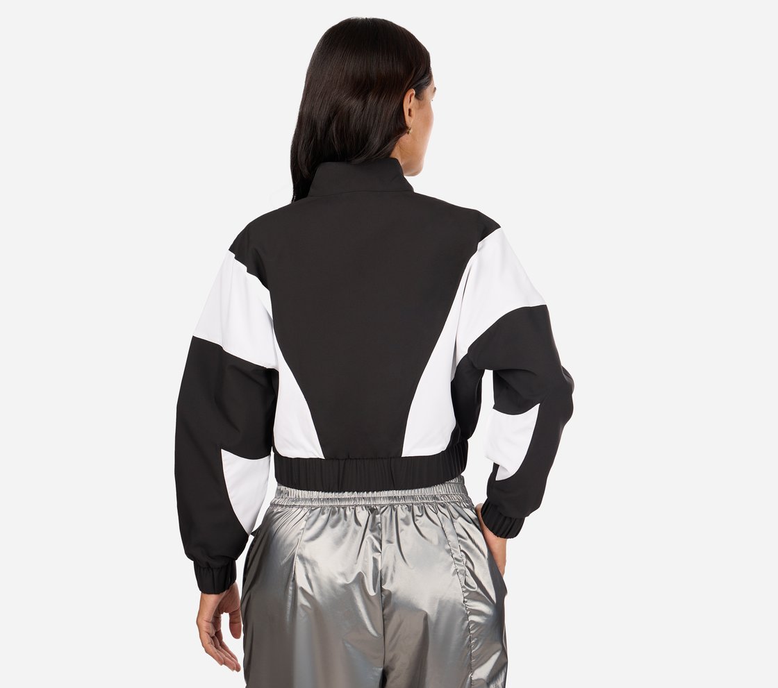 MULTI PANELLED BOMBER, BLACK-CREAM