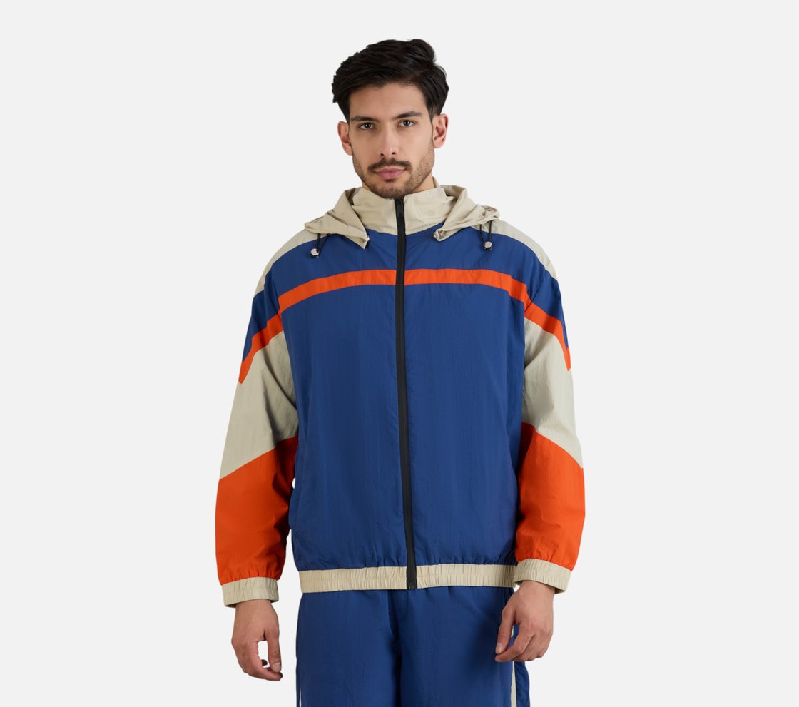 MENS COLORBLOCK JACKET, NAVY/LT.BLUE