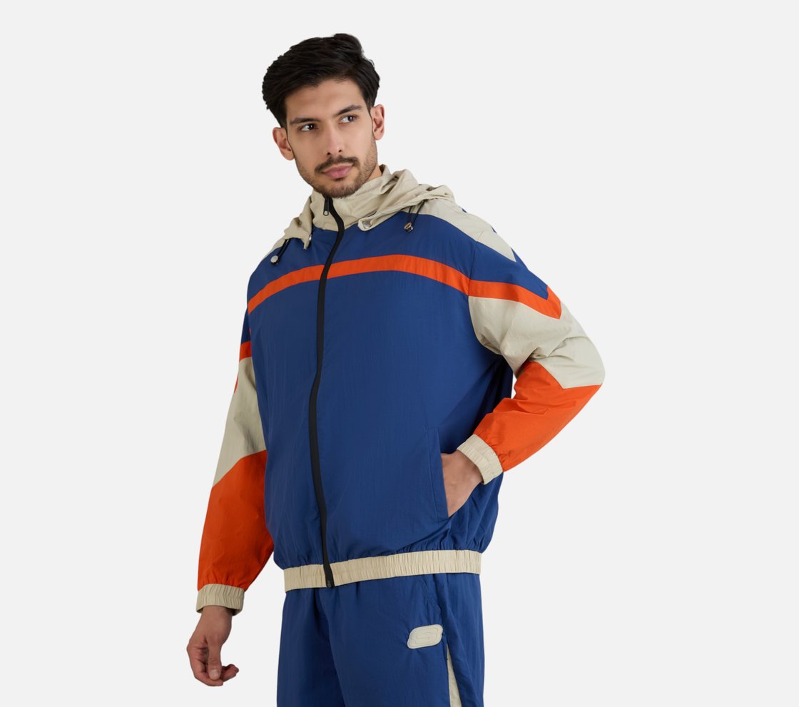 MENS COLORBLOCK JACKET, NAVY/LT.BLUE Apparel Top View