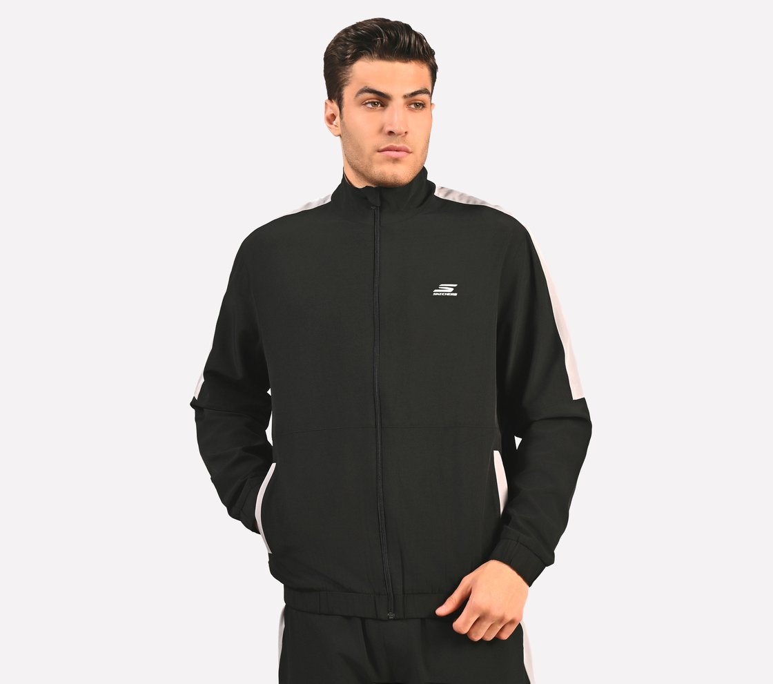 MENS COLORBLOCK TRACK JACKET, NAVY Apparel Lateral View