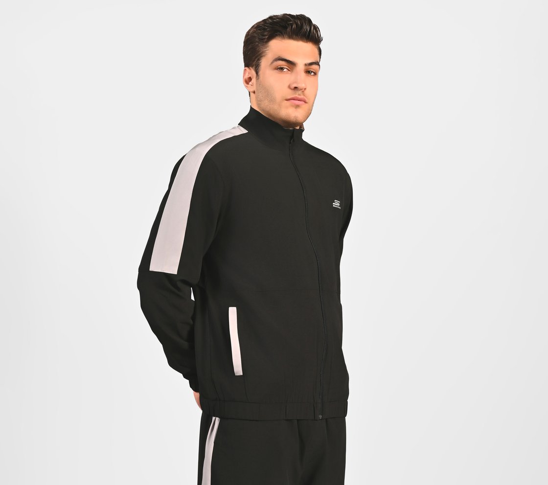 MENS COLORBLOCK TRACK JACKET, NAVY Apparel Bottom View
