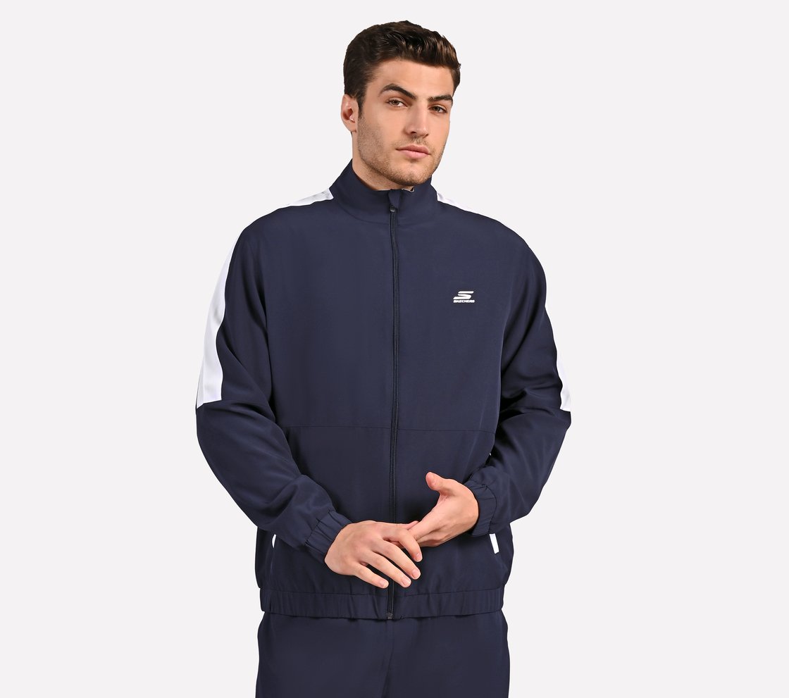 MENS COLORBLOCK TRACK JACKET, NAVY