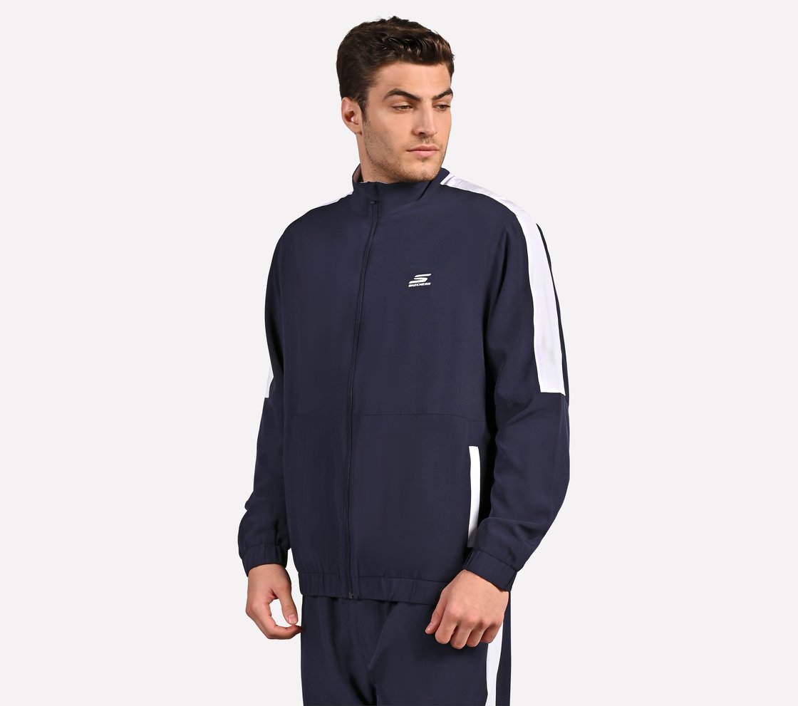 MENS COLORBLOCK TRACK JACKET, NAVY