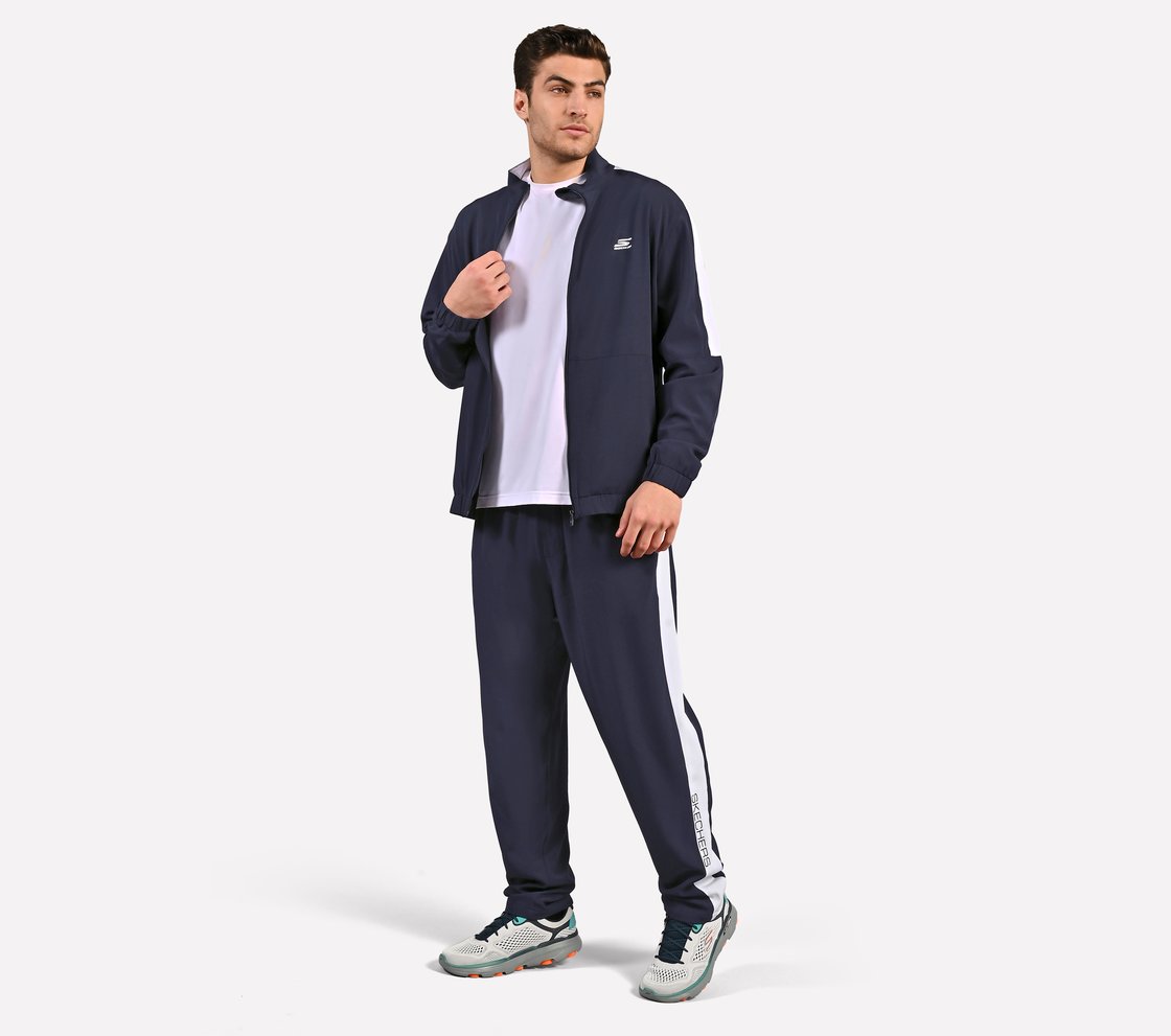 MENS COLORBLOCK TRACK JACKET, NAVY Apparel Right View