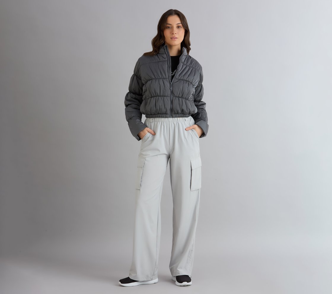 METTALIC PUFFER JACKET, CHARCOAL/LT. GRAY Apparel Right View
