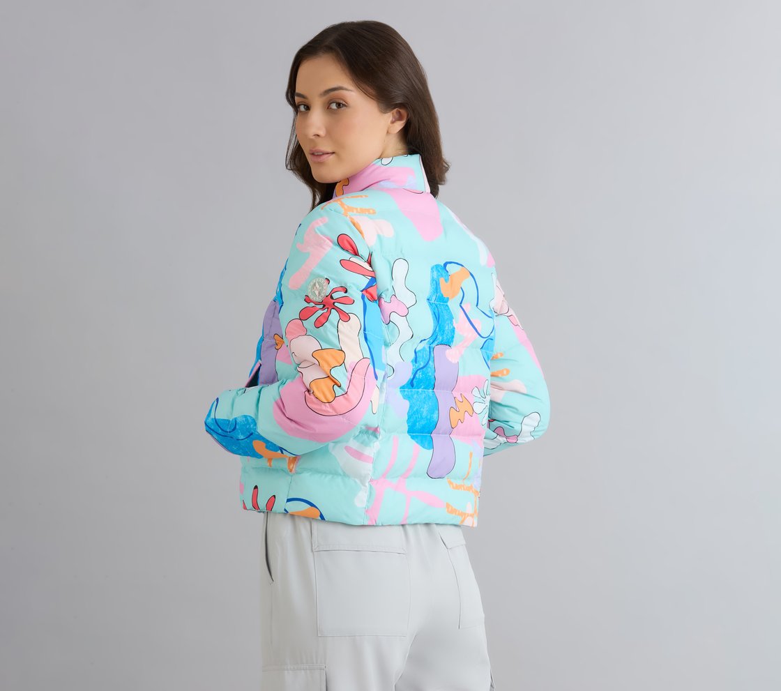 DOODLE PUFFER JACKET, H.PINK/ORANGE