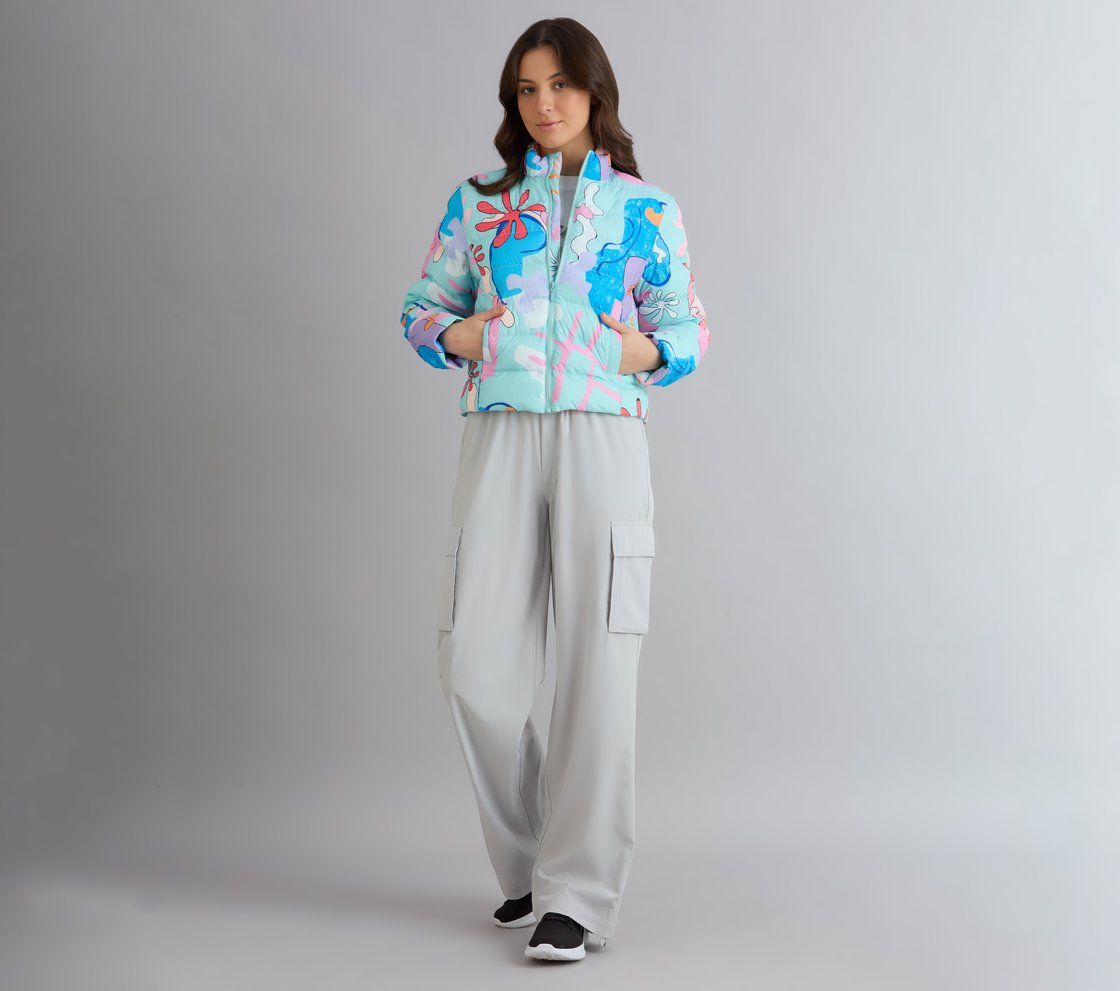 DOODLE PUFFER JACKET, H.PINK/ORANGE