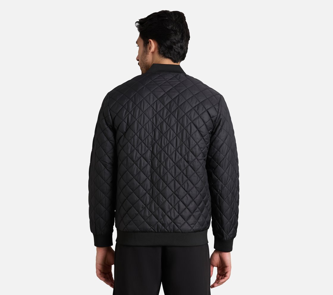 SKECHERS APPLIQUE PUFFER JACK, BLACK