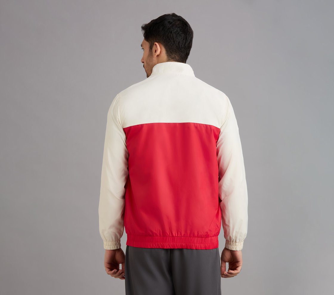 COLOR BLOCK PICKLEBALL WINDBREAKER, GRAY/RED Apparel Left View