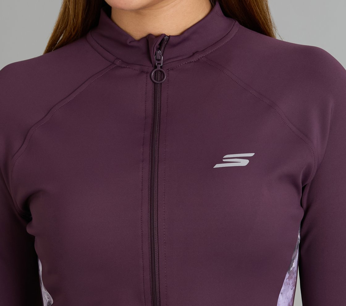 PLACEMENT PRINT JACKET, WHITE/TURQ/PURPLE