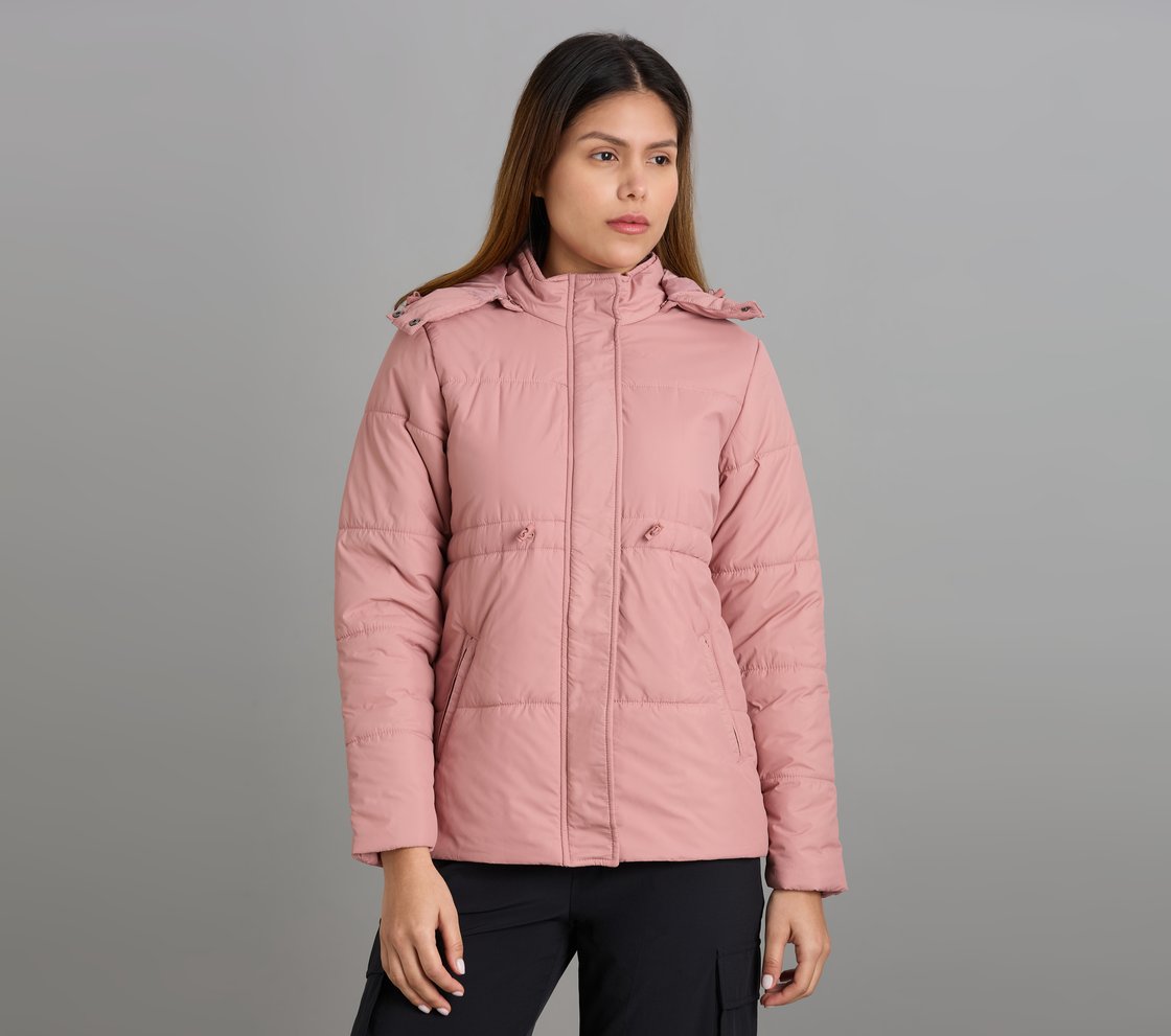 QUILTED WAIST CINCHED JACKET, PURPLE/YELL