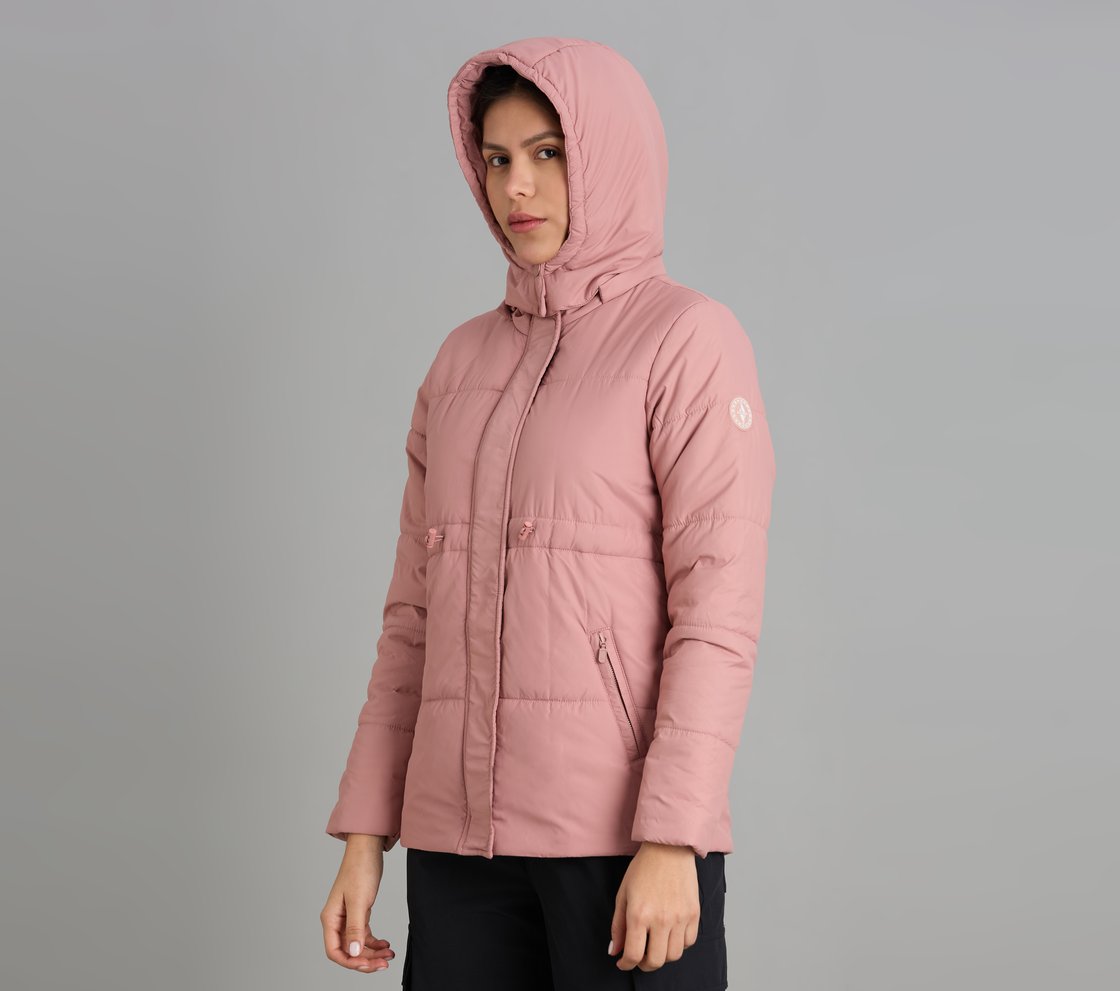 QUILTED WAIST CINCHED JACKET, PURPLE/YELL