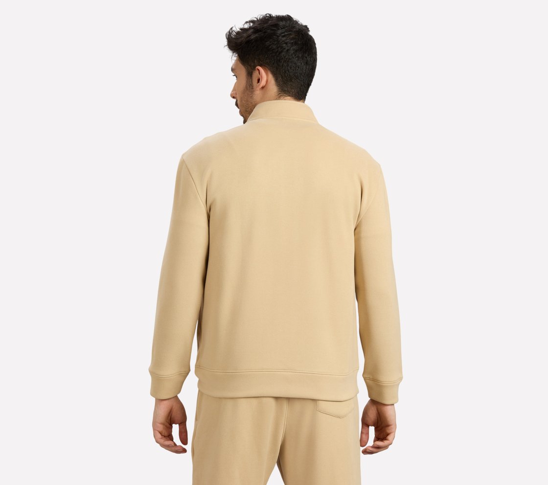 AIRY TRAVELLER FLEECE JACKET, NATURAL/BLUE Apparel Left View
