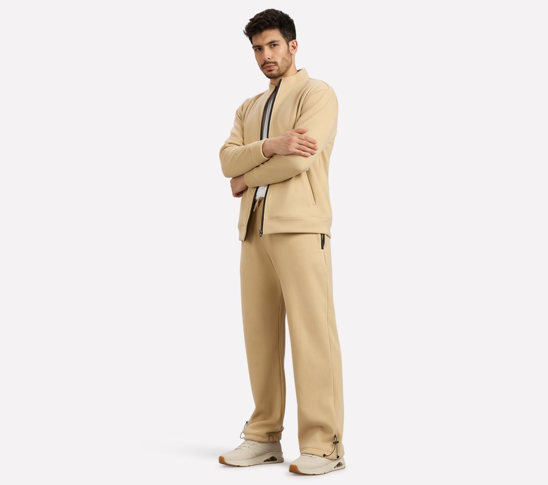 AIRY TRAVELLER FLEECE JACKET, NATURAL/BLUE Apparel Right View