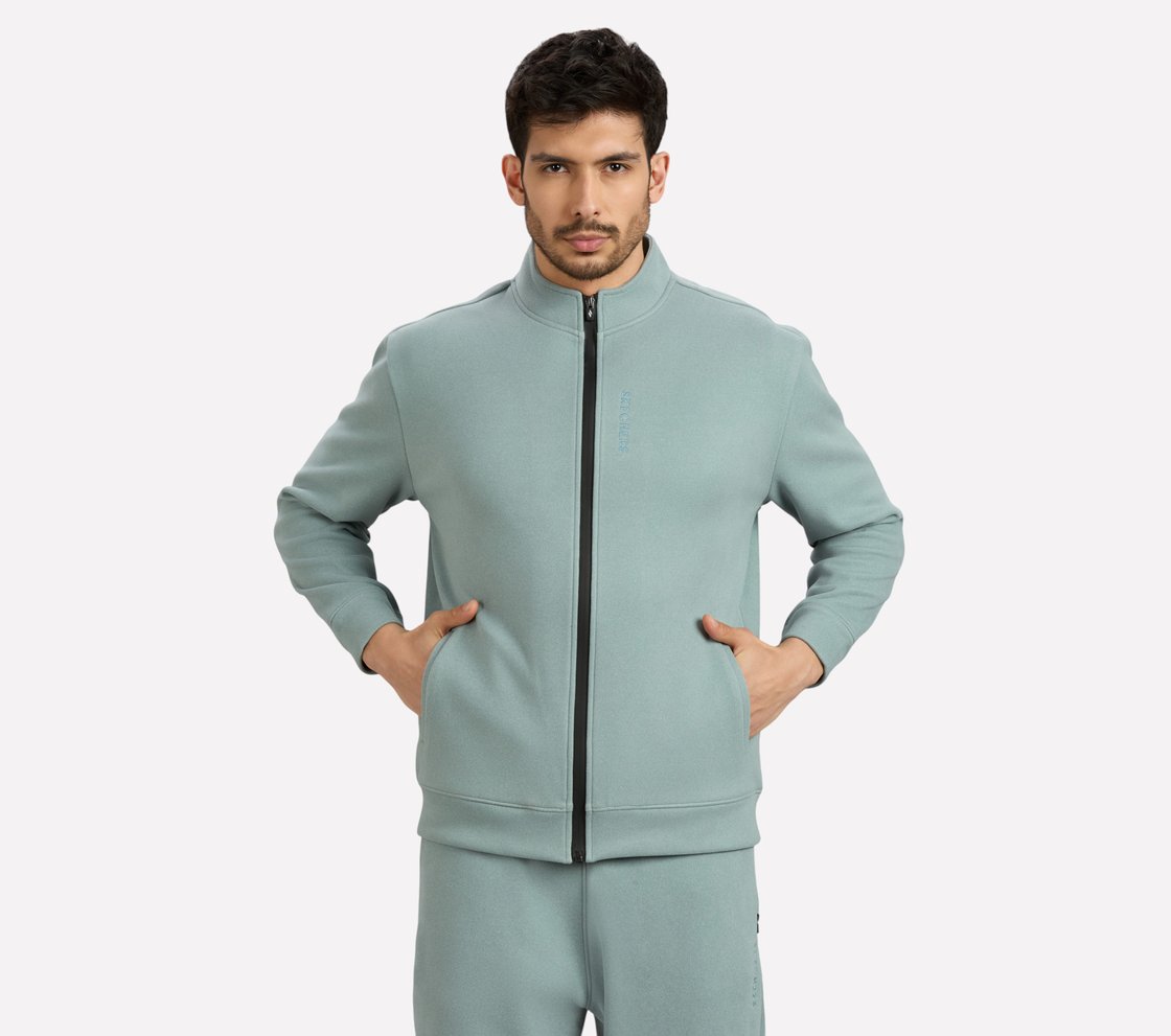 AIRY TRAVELLER FLEECE JACKET, OFF WHITE/NAVY Apparel Lateral View