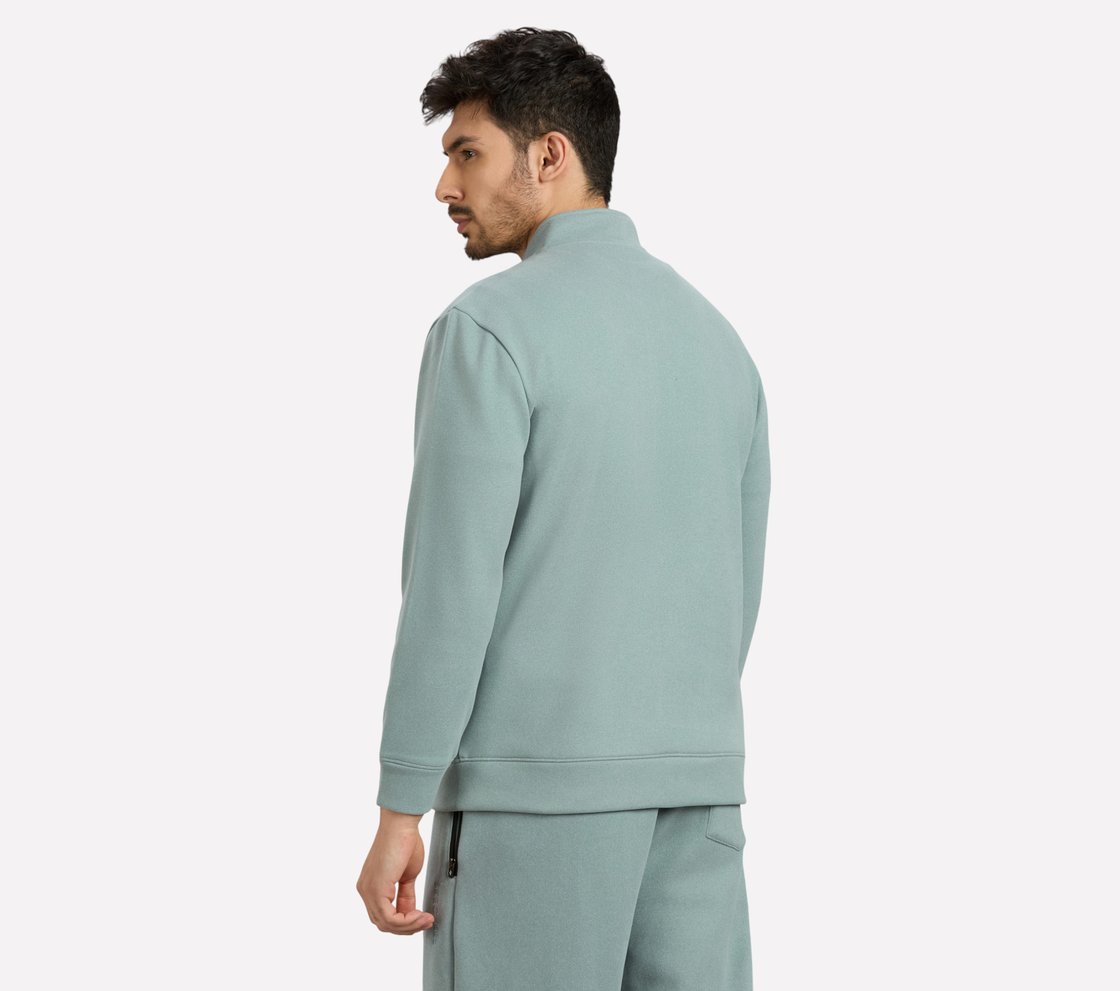 AIRY TRAVELLER FLEECE JACKET, OFF WHITE/NAVY Apparel Left View