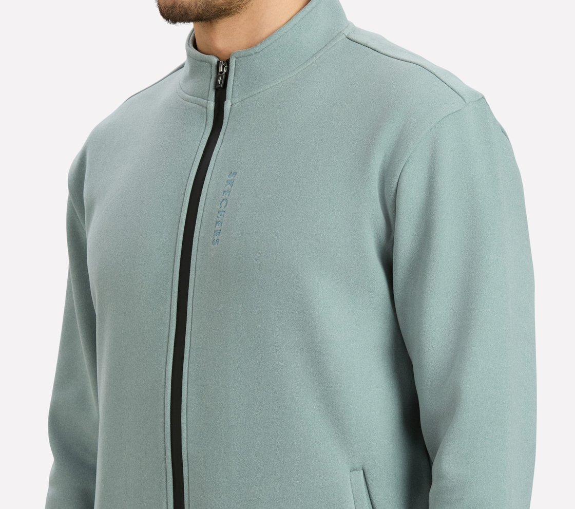 AIRY TRAVELLER FLEECE JACKET, OFF WHITE/NAVY Apparel Right View