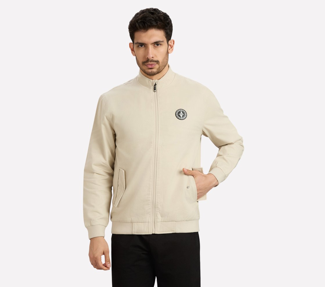 SKECHERS LIFESTYLE JACKET, NATURAL/BLUE