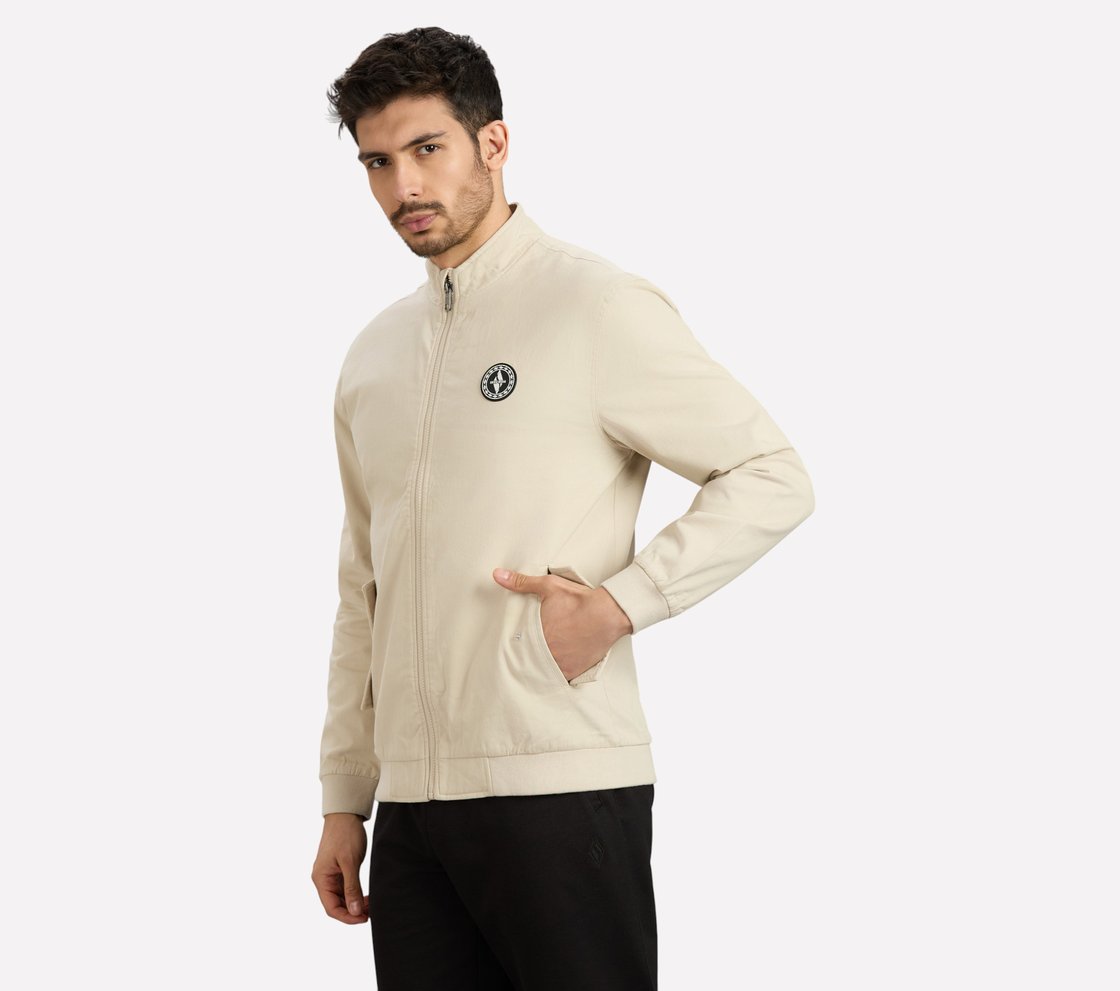 SKECHERS LIFESTYLE JACKET, NATURAL/BLUE