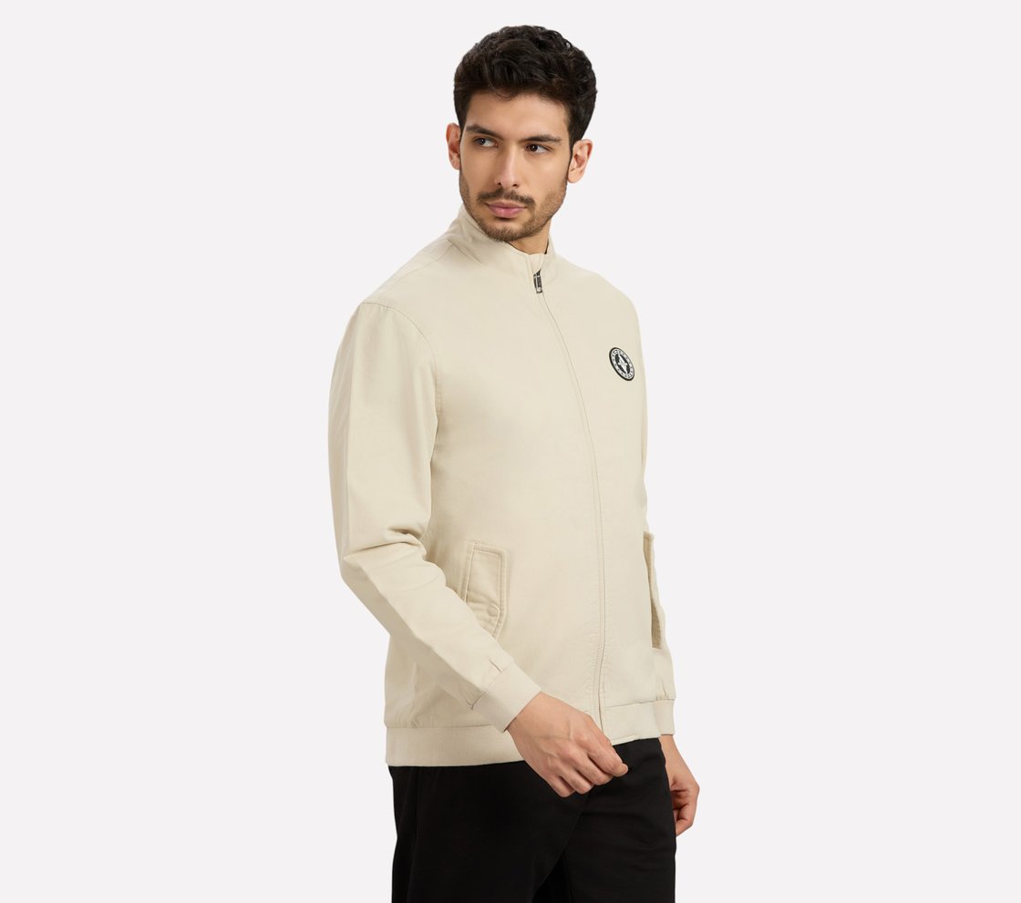 SKECHERS LIFESTYLE JACKET, NATURAL/BLUE