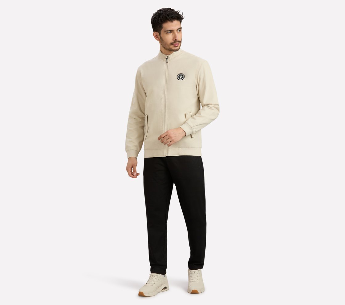 SKECHERS LIFESTYLE JACKET, NATURAL/BLUE
