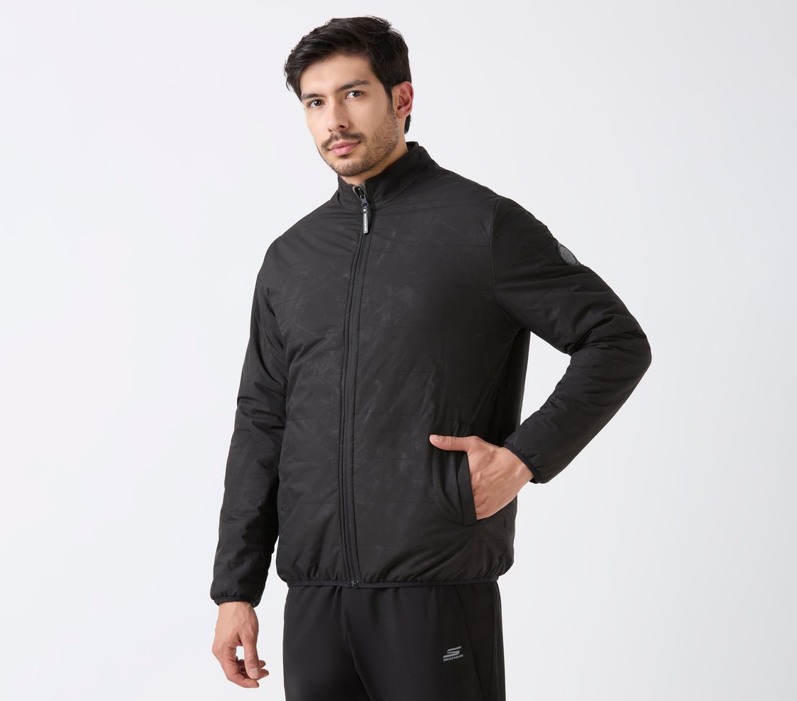 SKECHERS CLASSIC PUFFER JACKET, CHARCOAL/LT. GRAY Apparel Bottom View