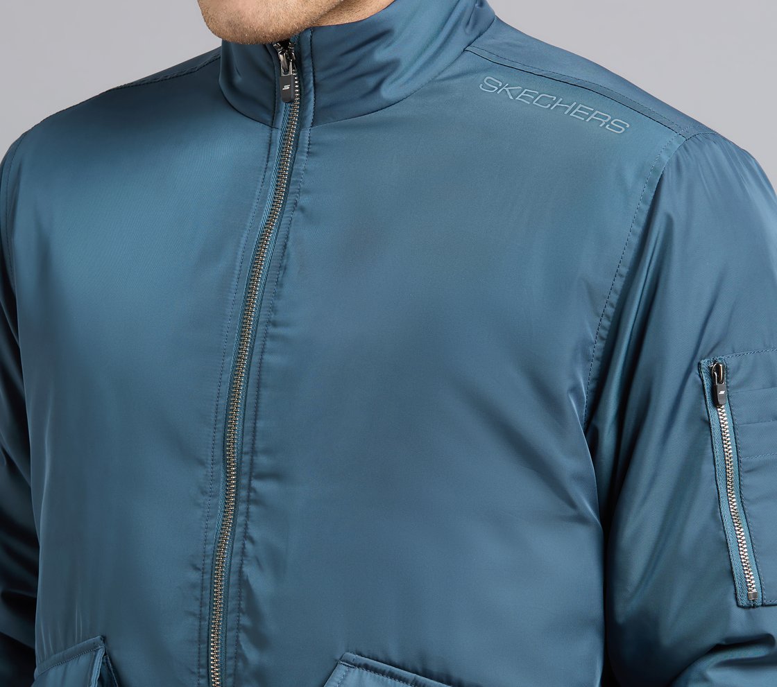 DOUBLE POCKET JACKET, TAUPE/BLUE Apparel Right View