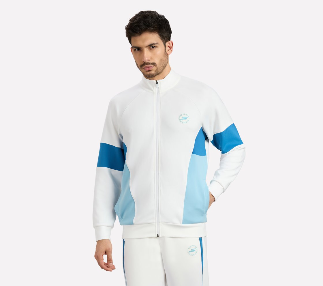 MENS CRICKET TRACK JACKET, WHITE