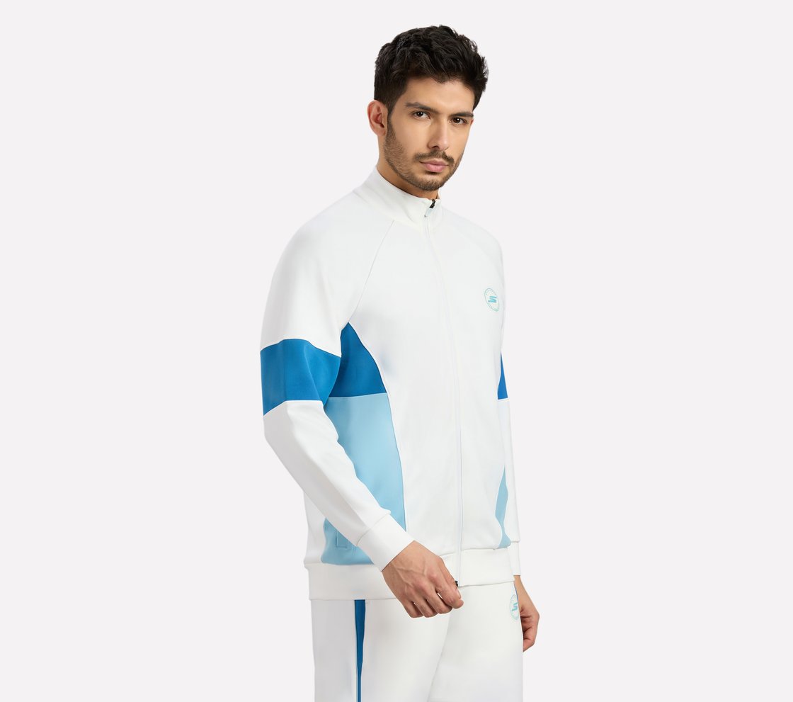MENS CRICKET TRACK JACKET, WHITE
