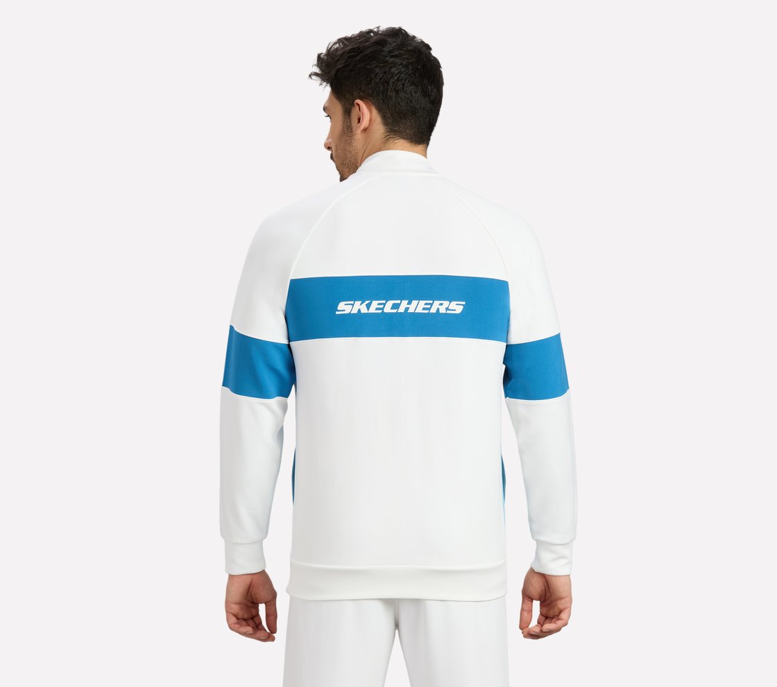 MENS CRICKET TRACK JACKET, WHITE Apparel Left View