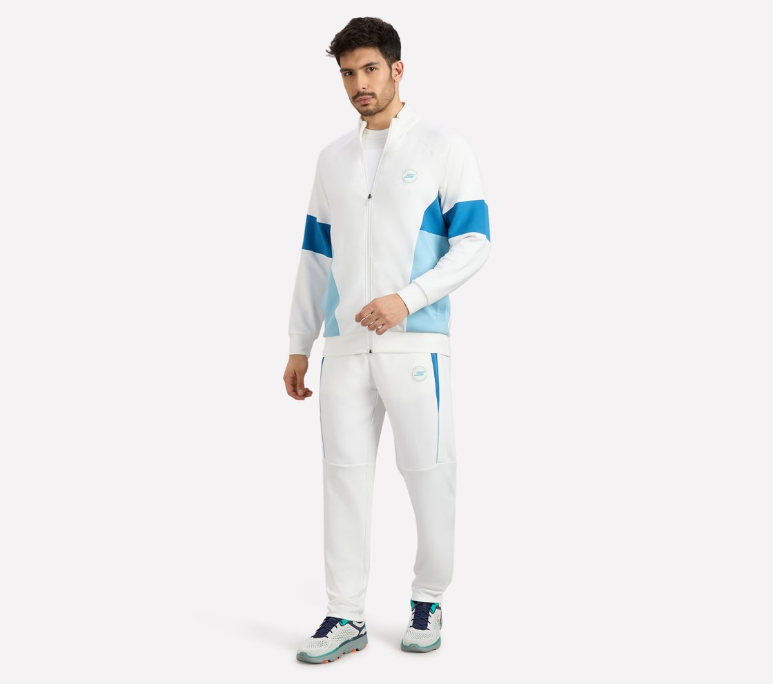 MENS CRICKET TRACK JACKET, WHITE Apparel Right View